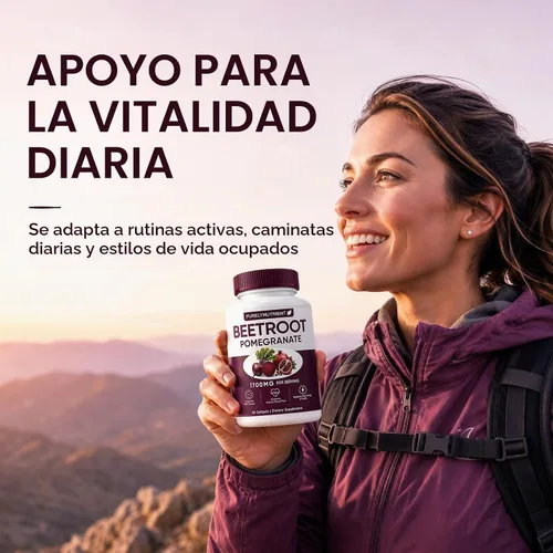 Vista 10 de Suplemento de raíz de remolacha + granada con 1200 mg