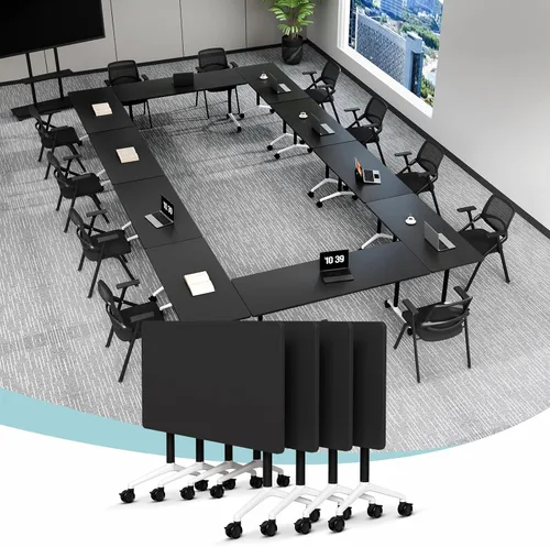 Vista 27 de Mesa de conferencias plegable, mesa de sala de conferencias con ruedas, mesa de conferencias plegable modular, mesas de reuniones de entrenamiento