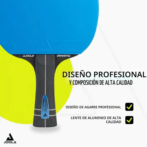 Vista 4 de JOOLA Infinity GL Profesional - Palas de ping pong con funda para pala - Pala de fibra de vidrio de madera de 7 capas - Aprobada por la ITTF - Pala