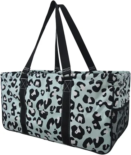 Vista 225 de NGIL Bolsa de comestibles reutilizable extra grande plegable de gran tamaño para comestibles, almacenamiento, picnic, playa, Estampado