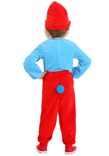 Vista 3 de Disfraz de Papa Pitufo para Niños Pequeños Multicolor