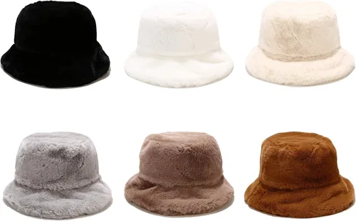 Vista 4 de Umeepar - Sombrero de copa baja de pelo sintético de invierno, unisex