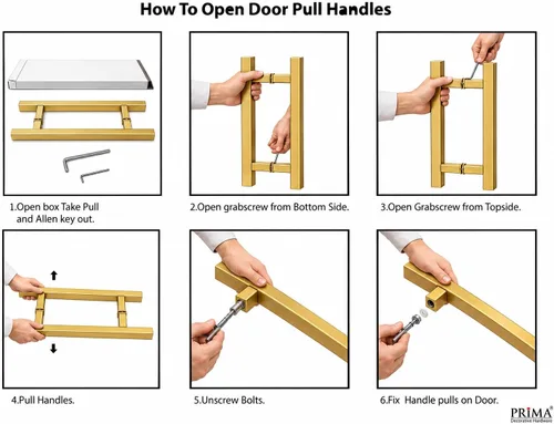 Vista 10 de Rectangle H-Type Door Pull 72" Gold (85mm Bolt)