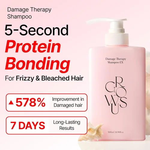 Vista 2 de GROWUS Champú Damage Therapy (16.9 fl oz) 16.9 fl oz Péptido marino, ácido salicílico y niacinamida Lavado diario nutritivo para cabello seco