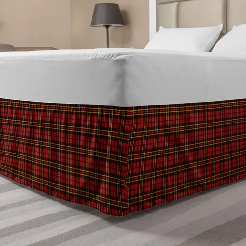 Vista 21 de Lunarable Falda de cama elástica de trébol, tréboles de cultura irlandesa con temática del día de San Patricio, 4 hojas, falda de cama de tela