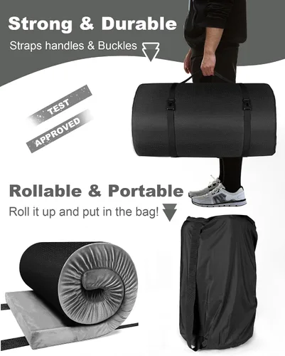 Vista 6 de Ferlizer Memory Foam Camping Mattress Pad, 3" Portable Roll Up Sleeping Pad for Adults, Camping Bed Pads for Sleeping with Waterproof Cover & Travel