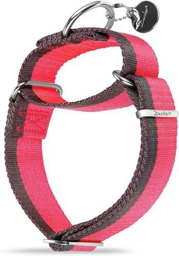 Vista 5 de Collar Martingale de 1.5 Pulgadas de Ancho de Nylon Extra Fuerte 1200D para Perros, Collar para Perros de Servicio Pesado Sin Tirones con Rayas de 2