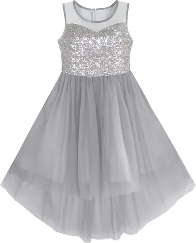 Vista 11 de Sunny Fashion Vestido de Unicornio para Niñas con Flores, Desfile de Princesa Arcoíris, Vestido de Fiesta Negro