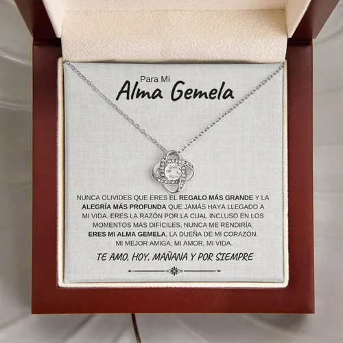 Vista 2 de Collar Para Mi Alma Gemela En Espanol - Regalo Para Mi Esposo, Para Las Madres, Gifts Mother S Day For Mom From Daughter Necklace, Godson Gifts From