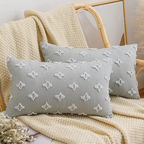 Vista 5 de vctops Juego de 2 fundas de cojín decorativas de algodón estilo bohemio copetudo, súper suaves y cómodas para sofá, cama, automóvil