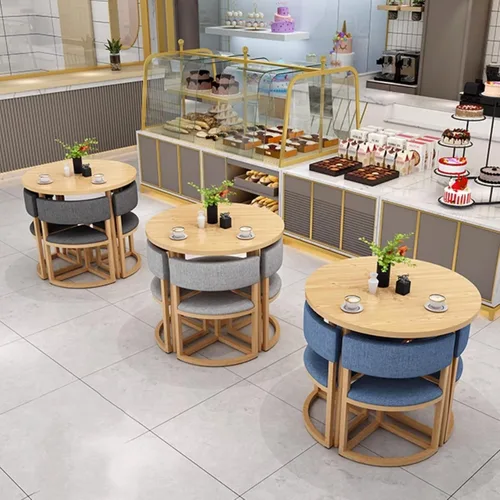 Vista 6 de YVYKFZD Round Conference Table, Small Office Reception Room Club Table, Business Conference Room Table and Chair, Simple Kitchen Dining Table Set