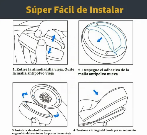 Vista 6 de Beats Studio 3 Almohadillas para los oídos, almohadillas de repuesto de piel con proteína de espuma viscoelástica, almohadillas de repuesto