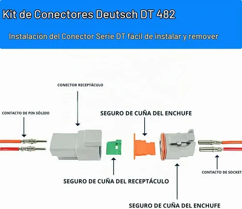 Vista 4 de 482 piezas para kit de conectores DT Deustch Conectores DT 2 3 4 6 8 12 pin tamaño 16# contactos sólidos, herramienta de extracción de conector DT