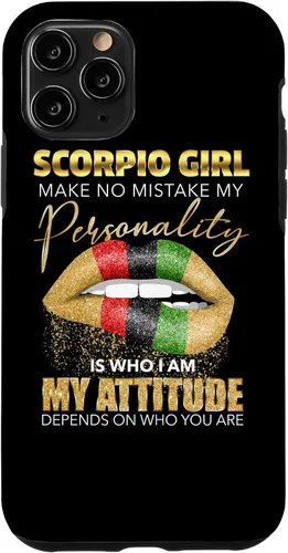 Vista 29 de Scorpio Girl - Funda para iPhone 17, diseño de labios fundidos, color negro