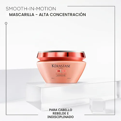 Vista 2 de Kerastase Discipline Maskeratine Smooth-in-Motion máscara alta concentración, 6.8 onzas