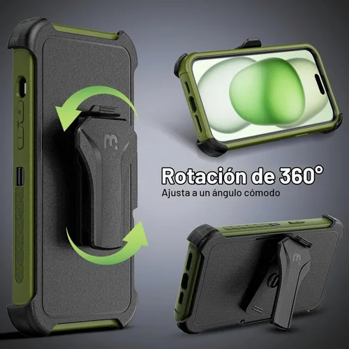 Vista 6 de MYBAT PRO Maverick Series - Funda para iPhone 15 Plus, protección militar resistente contra caídas, compatible con MagSafe, protector de pantalla