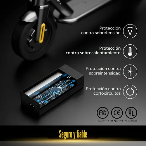 Vista 4 de Carsty Cargador Hoverboard de 42 V, cargador eléctrico para scooter con enchufes 5 en 1 Carga rápida de 1.5 A con certificación UL, compatible