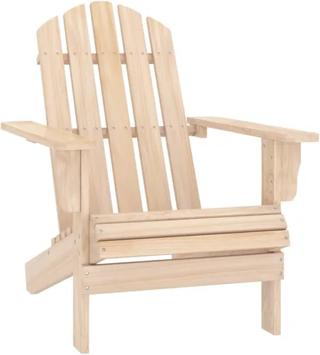 Vista 4 de Natural Wood Adirondack Chair, Outdoor Patio Furniture for Garden Relaxation, Solid Fir Wood Standard Ergonomic Design Light Brown