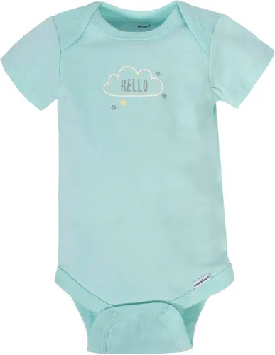 Vista 3 de Gerber Mamelucos Bodies unisex de manga corta para bebé, paquete de 8 Animales verde
