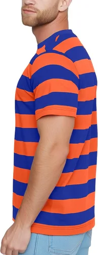 Vista 2 de Zengjo - Camiseta de manga corta a rayas para hombre