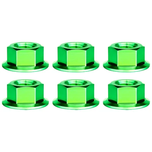 Vista 56 de Tuercas hexagonales Titanium DIN6923 (paso M5 0.03 in, negro) M5 M6 M8 M10 M12 M14 M16 para bicicletas, motocicletas, coches, paquete de 6