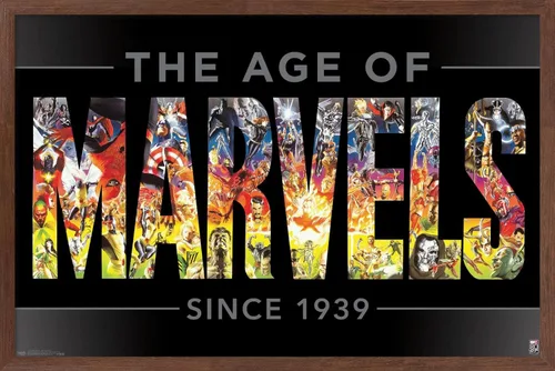 Vista 10 de Trends International Marvel Comics - Póster de pared del 80 aniversario de Marvel - Age of Marvels, 14.725 x 22.375 pulgadas, versión enmarcada