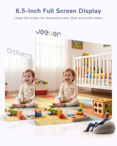 Vista 5 de WiFi Baby Monitor with 6.5" Touchscreen, 4MP Camera, 5X Zoom White