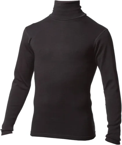 Vista 2 de 100% lana merino para hombre, cuello alto, capa base de manga larga de peso medio