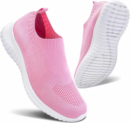 Vista 2 de Konhill - Zapato deportivo para caminar, ligero, deportivo, informal, para gimnasio, sin cordones, para mujer