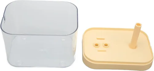Vista 8 de Fuente de agua para gatos, dispensador de agua transparente silencioso para mascotas con tubo de codo para interiores (tapa amarilla)