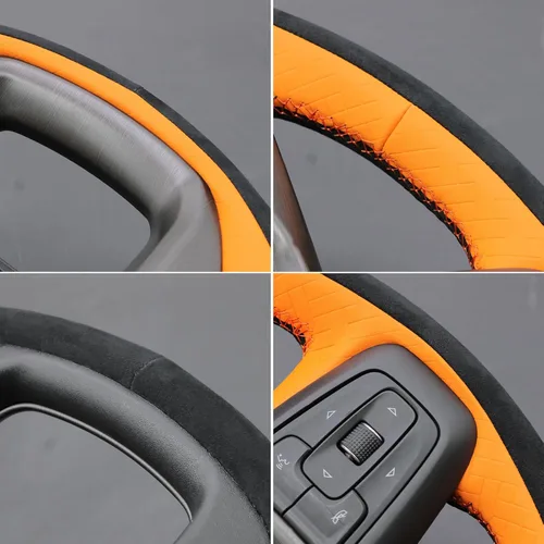 Vista 8 de MEWANT Funda para Volante para GMC Sierra 1500 / Sierra 1500 Limited/Sierra 2500 / Sierra 3500/ Yukon (XL) Envoltura de Volante Cosida a Mano