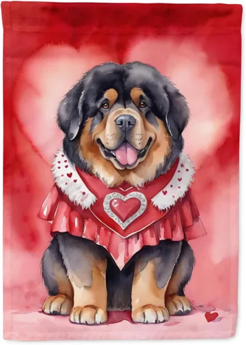 Vista 75 de Caroline's Treasures DAC5252GF Affenpinscher - Bandera de jardín con texto en inglés "My Valentine", bandera decorativa para patio exterior, patio