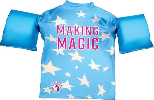 Vista 3 de Poolmaster Camiseta de natación para piscina, chaleco de natación con flotadores de brazo
