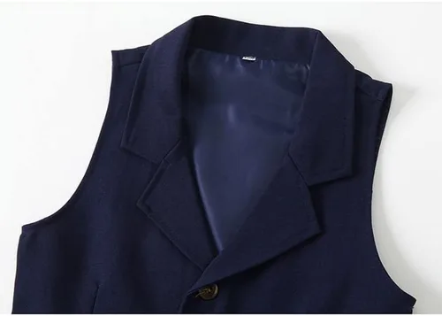 Vista 5 de Conjunto de chaleco de 3 piezas para bebé con camisa blanca, chaleco y pantalón