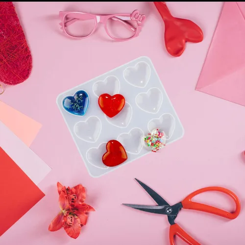 Vista 6 de WILLBOND Molde de resina de corazón, moldes de silicona de resina de corazón para el día de la madre, regalos de fiesta de bricolaje para mamá