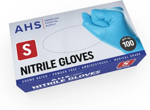 Vista 2 de American Hospital Supply Guantes de nitrilo, paquete de guantes de quimioterapia, sin polvo, de grado médico, guantes de examen Industrial