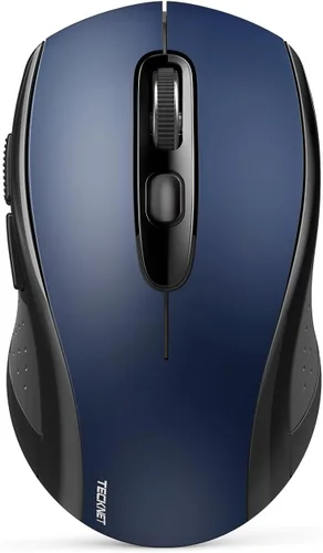 Vista 13 de TECKNET Ratón Bluetooth, 2-en-1 (BT 5.0/3.0+2.4Ghz) Ratones inalámbricos 4000DPI con conexión USB disponibles para ordenador portátil, ratón Negro