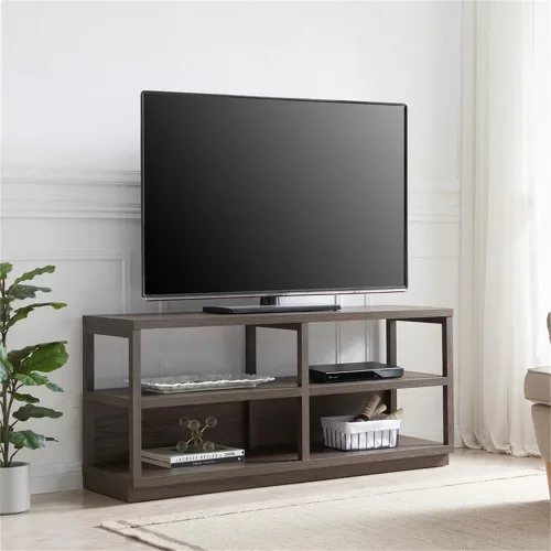 Vista 2 de Thalia - Soporte rectangular para TV de hasta 60" en color marrón aliso