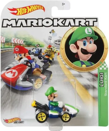 Vista 2 de Hot Wheels - Mario Kart - Luigi Standard Kart - 2023 - Mint/NrMint Barcos Burbuja Envueltos en una Caja