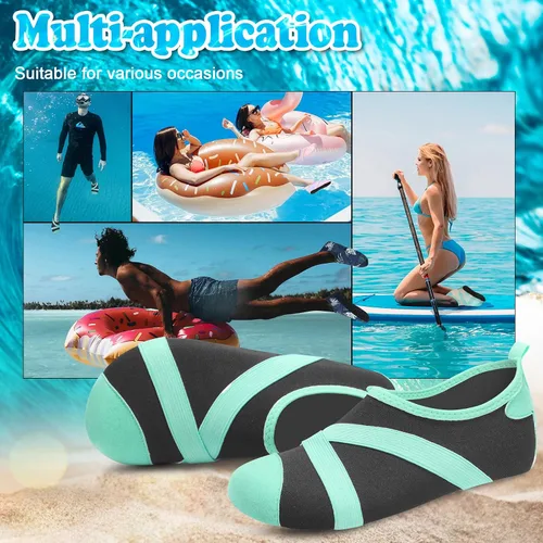 Vista 6 de VIFUUR Zapatos de agua para hombre y mujer, calcetines acuáticos de secado rápido para playa, natación, yoga, deportes al aire libre