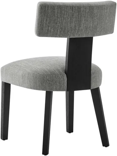 Vista 6 de Modway Nalani - Juego de 2 sillas de comedor sin brazos en tejido jaspeado, gris y negro, sillas auxiliares contemporáneas con patas de madera