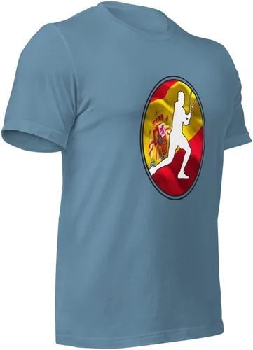Vista 52 de Carlos Alcaraz Camiseta de manga corta unisex de algodón con diseño de bandera de España