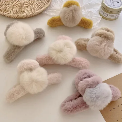 Vista 4 de Lindas pinzas de pelo para cabello rizado, elegante y esponjoso, pelo sintético, clip grande para cabello fino y largo, antideslizante, para mujeres