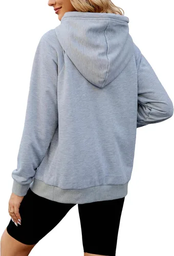 Vista 5 de BMJL Womens Quarter Zip Pullover Oversized Hoodies Sweatshirts With Pocket 2023 Trendy Fall Clothes