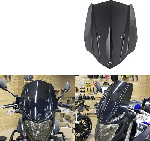 Vista 5 de GLoyer Motorcycle Windshield Compatible with MT 03 MT03 Accessories ABS Windshield WindScreen with Mounting Bracket Compatible with MT-03 2016 2017