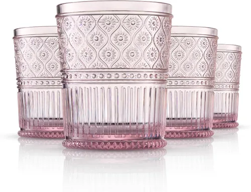 Vista 6 de Godinger Vasos de whisky, juego de vasos acrílicos, elegantes vasos de plástico de bola baja, vasos de rocas, juego de vasos para beber, decoración