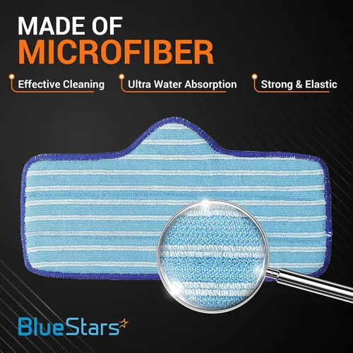Vista 6 de BlueStars Paquete de 8 almohadillas de microfibra compatibles con limpiadores de vapor Dupray Neat – Duradero, reutilizable y lavable a máquina
