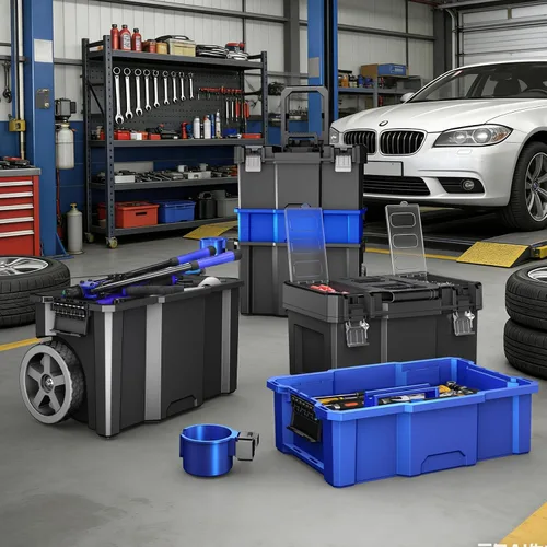 Vista 2 de AIRAJ - Caja de herramientas con ruedas, caja de herramientas apilable