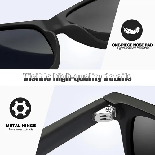 Vista 4 de Joopin Square Sunglasses Polarized UV400 Designer Sun Glasses Men Women