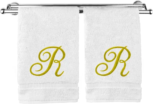 Vista 152 de Toalla de mano con monograma, regalo personalizado, 16 x 30 pulgadas, extra absorbente, 100% algodón turco, acabado de rizo suave, para baño, cocina